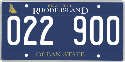 RI license plate 022900