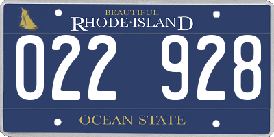 RI license plate 022928