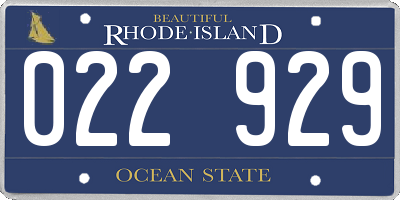 RI license plate 022929