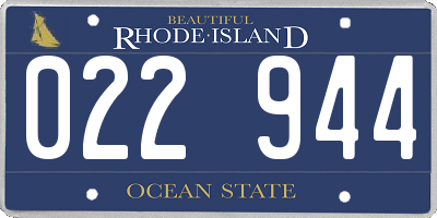 RI license plate 022944