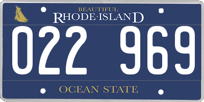 RI license plate 022969