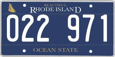 RI license plate 022971