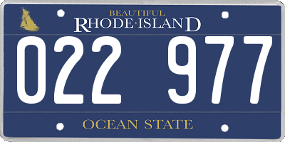 RI license plate 022977