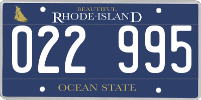 RI license plate 022995