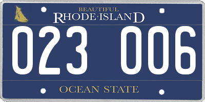 RI license plate 023006