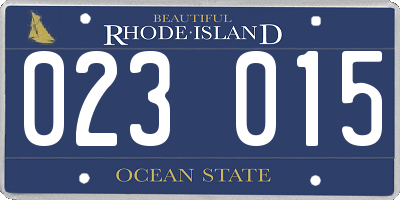 RI license plate 023015