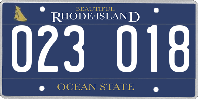 RI license plate 023018