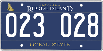 RI license plate 023028