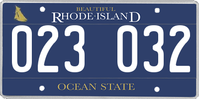 RI license plate 023032