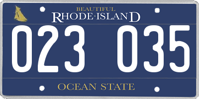 RI license plate 023035