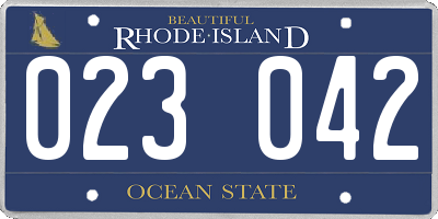 RI license plate 023042