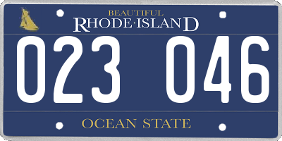 RI license plate 023046