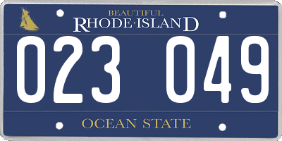 RI license plate 023049