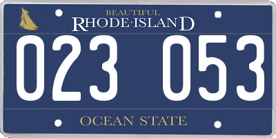 RI license plate 023053