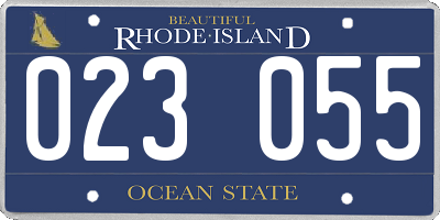 RI license plate 023055