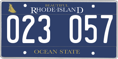 RI license plate 023057