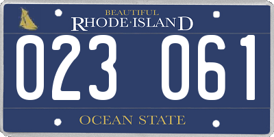 RI license plate 023061