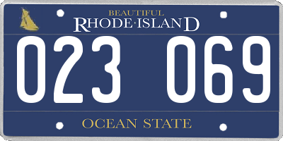 RI license plate 023069