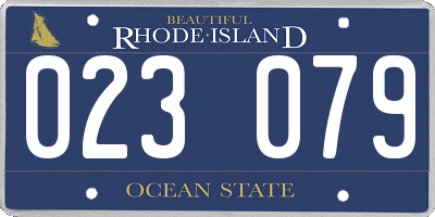 RI license plate 023079