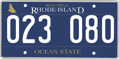 RI license plate 023080