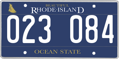 RI license plate 023084