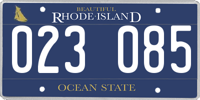 RI license plate 023085