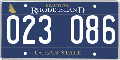 RI license plate 023086