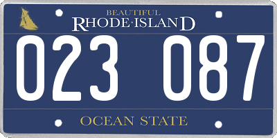 RI license plate 023087