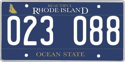 RI license plate 023088