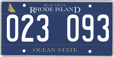 RI license plate 023093