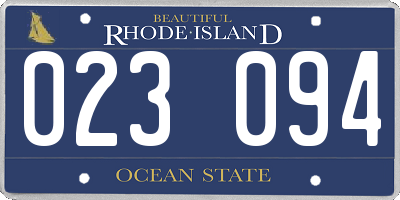 RI license plate 023094