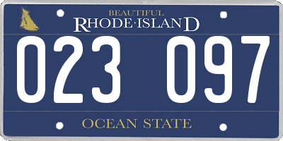 RI license plate 023097