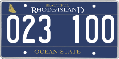 RI license plate 023100