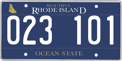 RI license plate 023101