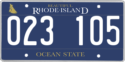 RI license plate 023105