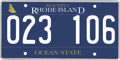 RI license plate 023106