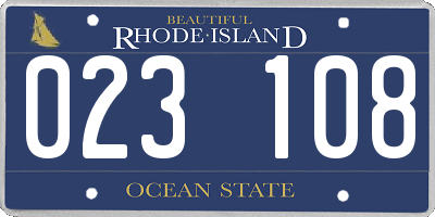 RI license plate 023108