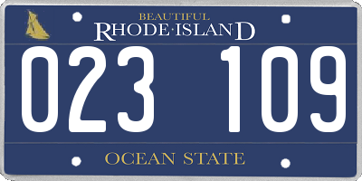 RI license plate 023109
