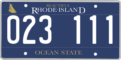 RI license plate 023111