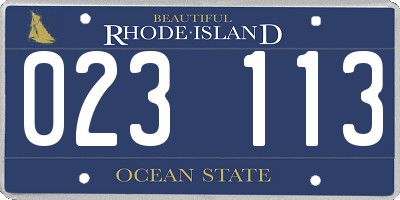 RI license plate 023113