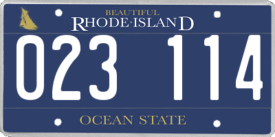 RI license plate 023114