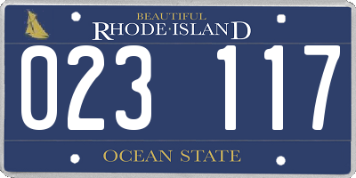 RI license plate 023117