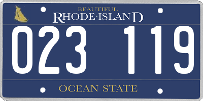 RI license plate 023119