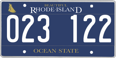 RI license plate 023122