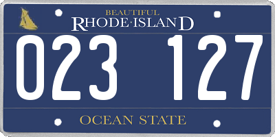 RI license plate 023127