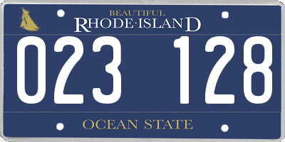 RI license plate 023128
