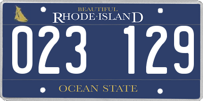 RI license plate 023129