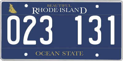 RI license plate 023131