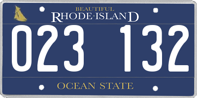 RI license plate 023132