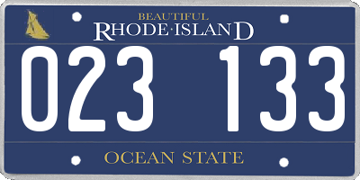 RI license plate 023133